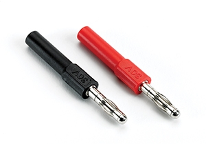 Adapter berührgeschützte 4 mm Buchse auf 4 mm Stecker, in Schwarz oder Rot